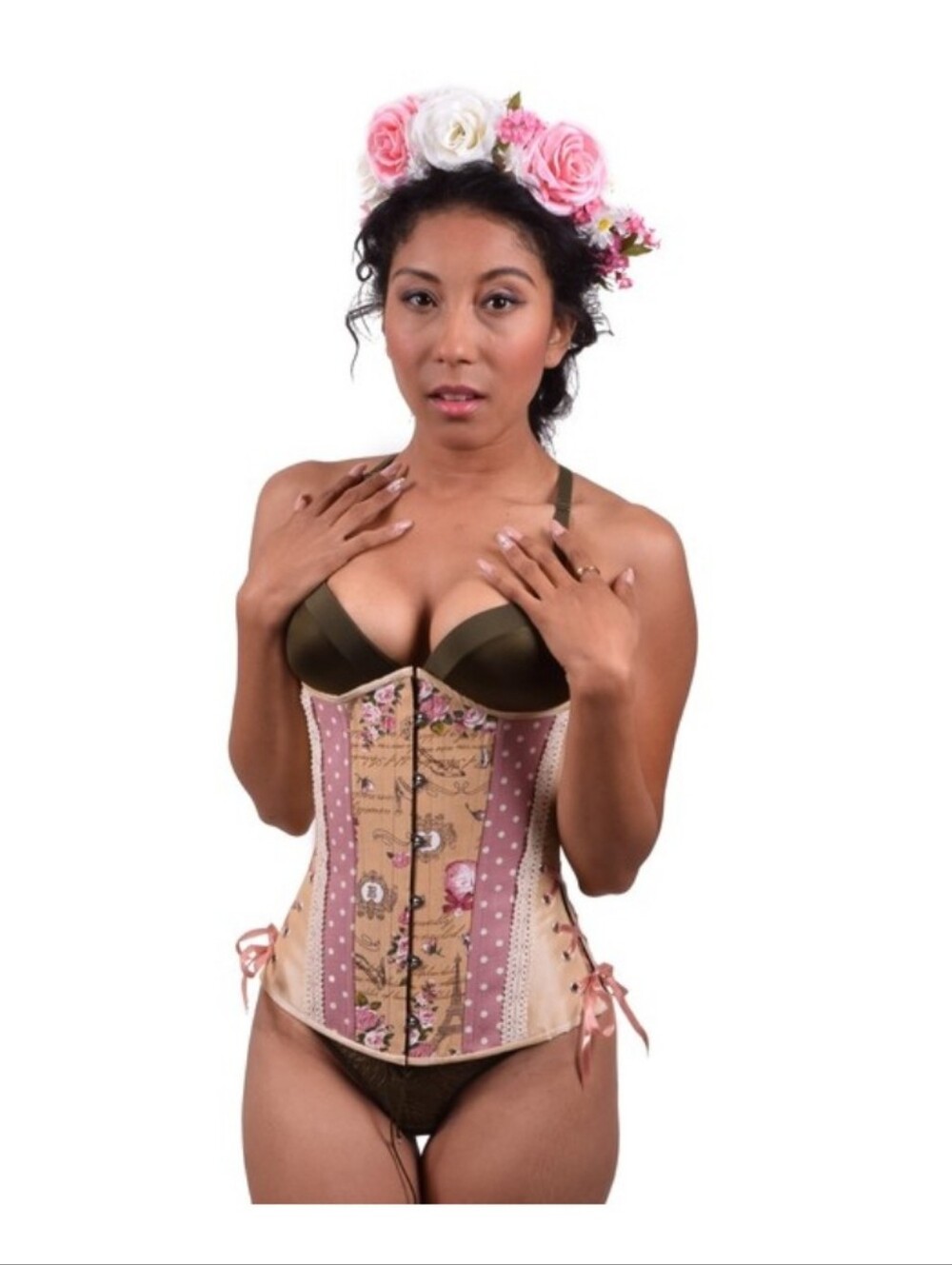 Timeless Trends French Polka Dot Long Corset